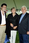 Robert O'Sullivan, Ester and Jerry Ansen<br>at a party honoring Elliot Spitzer at the Southampton, N.Y. residence of Annie and Michael Falk on 7-16-05. photo by S. Rosante for Rob Rich copyright 2005 516-676-3939 robwayne1@aol.com