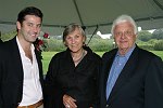 Robert O'Sullivan, Ester and Jerry Ansen<br>at a party honoring Elliot Spitzer at the Southampton, N.Y. residence of Annie and Michael Falk on 7-16-05. photo by S. Rosante for Rob Rich copyright 2005 516-676-3939 robwayne1@aol.com