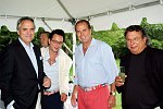 Vincent Roberti, Jed Taxel, Ned Brown, Mark Taxel<br>at a party honoring Elliot Spitzer at the Southampton, N.Y. residence of Annie and Michael Falk on 7-16-05. photo by S. Rosante for Rob Rich copyright 2005 516-676-3939 robwayne1@aol.com