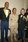Colonel David Fitzgerald, Sargeant Tricia Grant, First Lieutenant Stephen Anest  <br>at the USO awards dinner at the Warldorf Astoria in Manhattan, N.Y. on 12-7-05. photo by Rob Rich copyright 2005 516-676-3939 robwayne1@aol.com